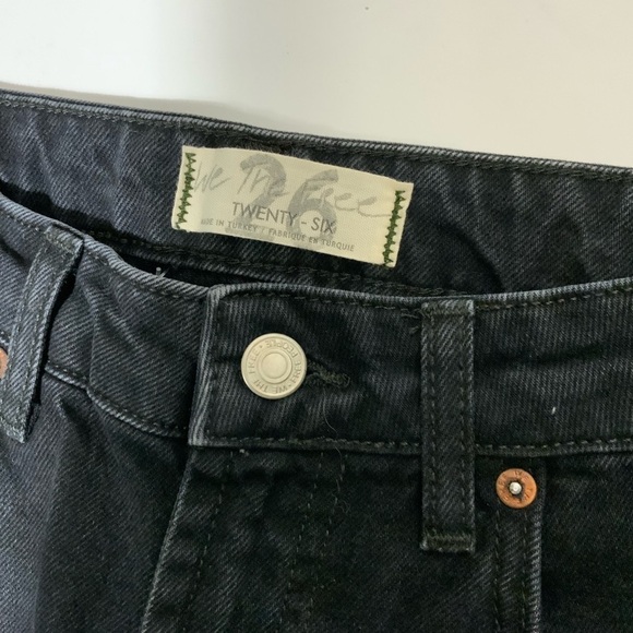 Free People high rise regular fit black jeans 25 - Picture 3 of 4